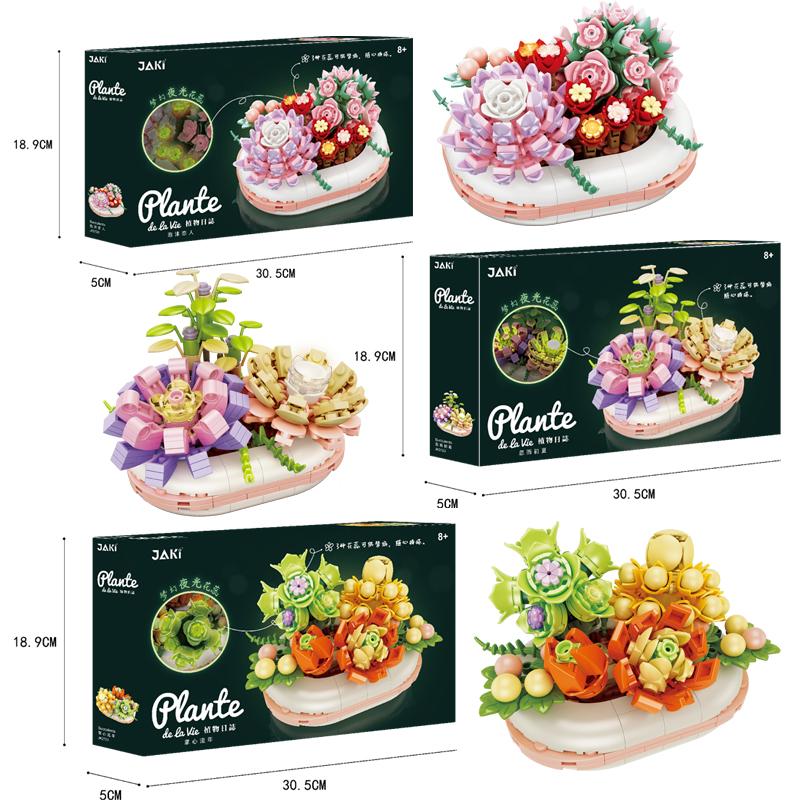 Yeni Yaratıcı Etli Saksı Bonsai Tuğla Şehir Çiçek Buketi Aydınlık Dekorasyon Yapı Taşı DIY Erkek Çocuk Oyuncakları Hediyeler