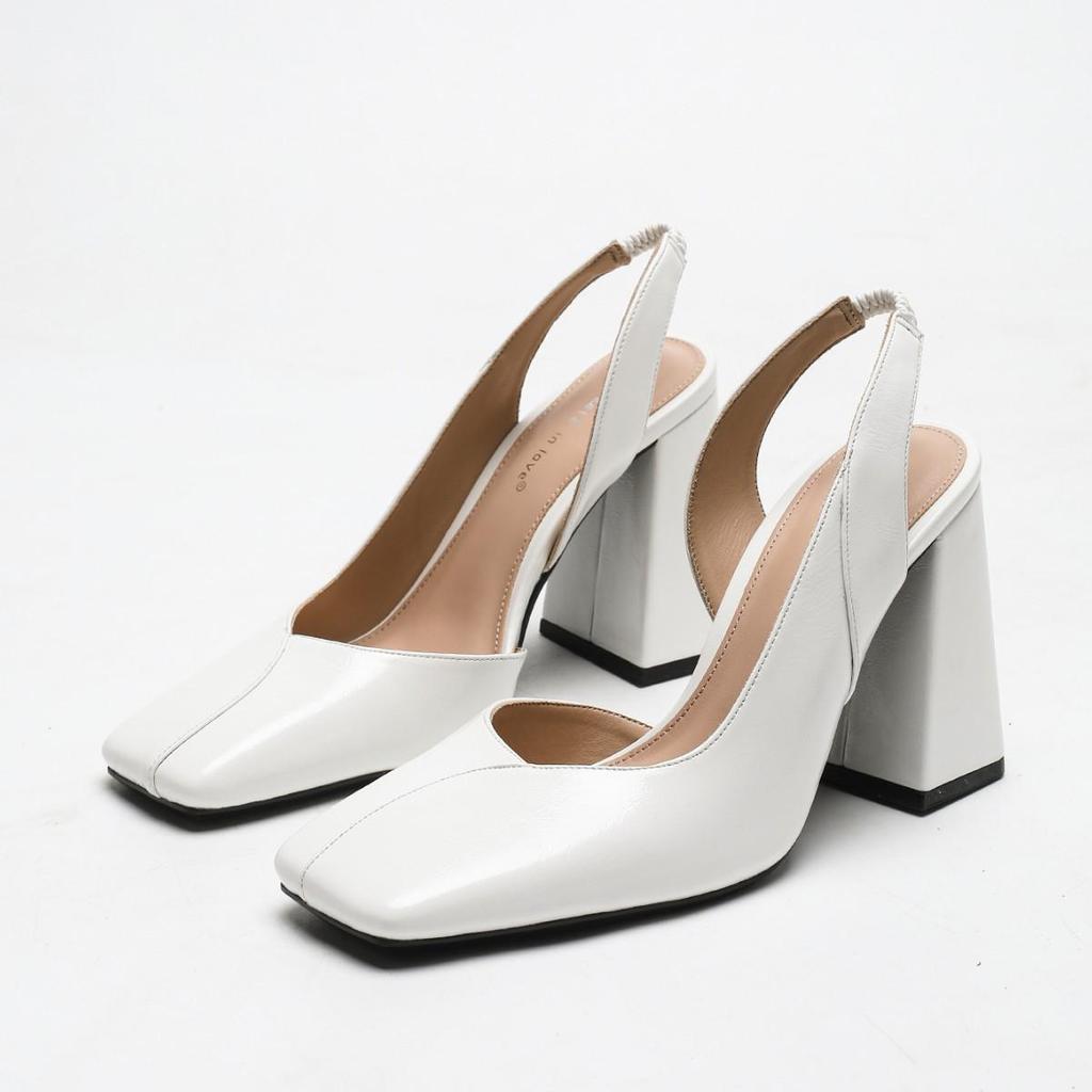 Láska na nohou: Jednoduché sandály na středním podpatku bez zadní části a se čtvercovou špičkou - Všestranná jarní/letní obuv