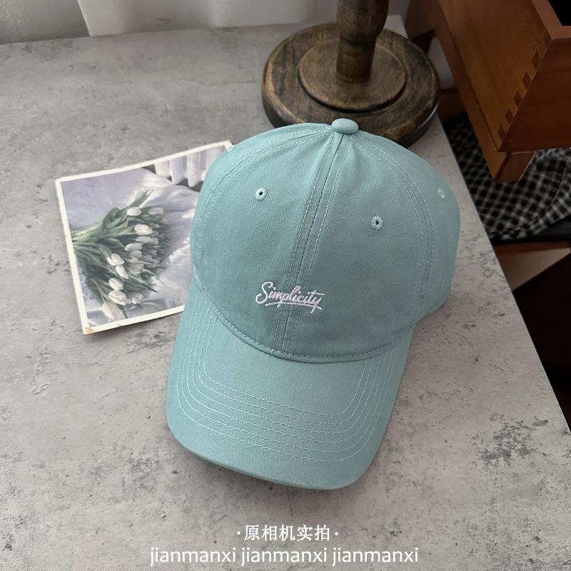 New simple letter embroidered baseball cap women's spring and summer small fresh thin hat sunshade cap