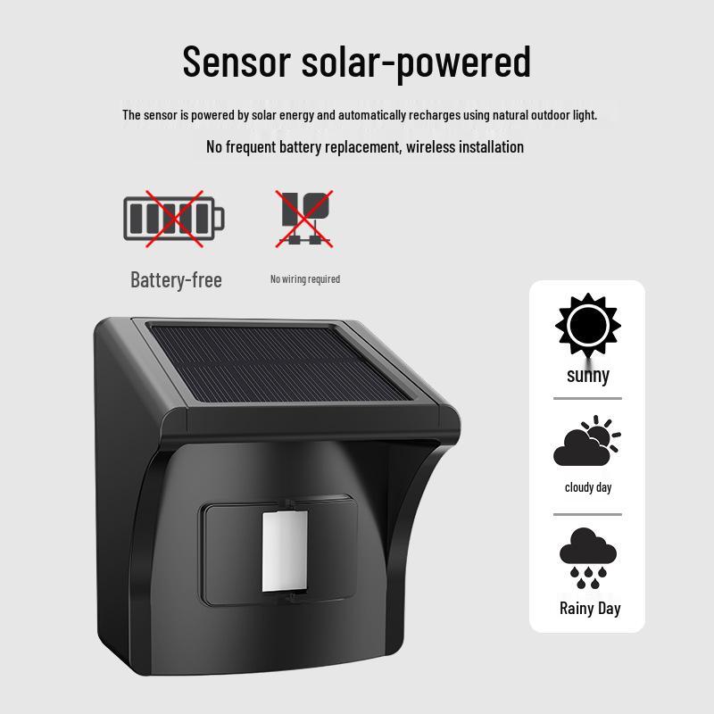 Solar-Powered Wireless Doorbell with Waterproof Remote and Car Theft Alarm