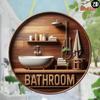 Metal Wall Art Decor: Creative Circular Sign for Home Bathroom Poster