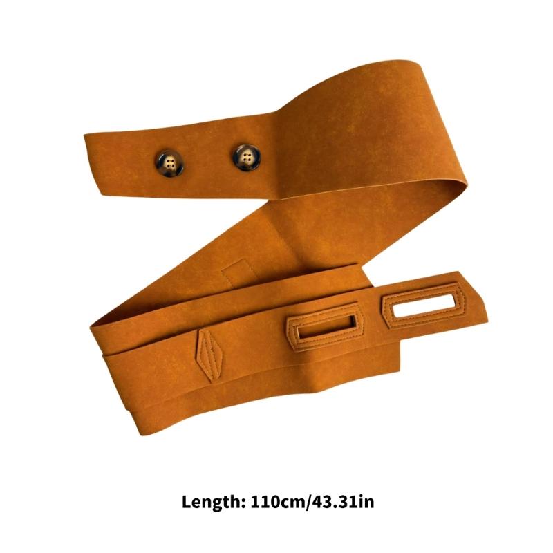 Korean Charm Wide Clasp Belt Fashionable PU Leather Waist Cincher Band For Women Adjustable Stretch Wrap
