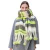 Autumn and Winter Warm Scarf Mohair Versatile Striped Thickened Neck Scarf