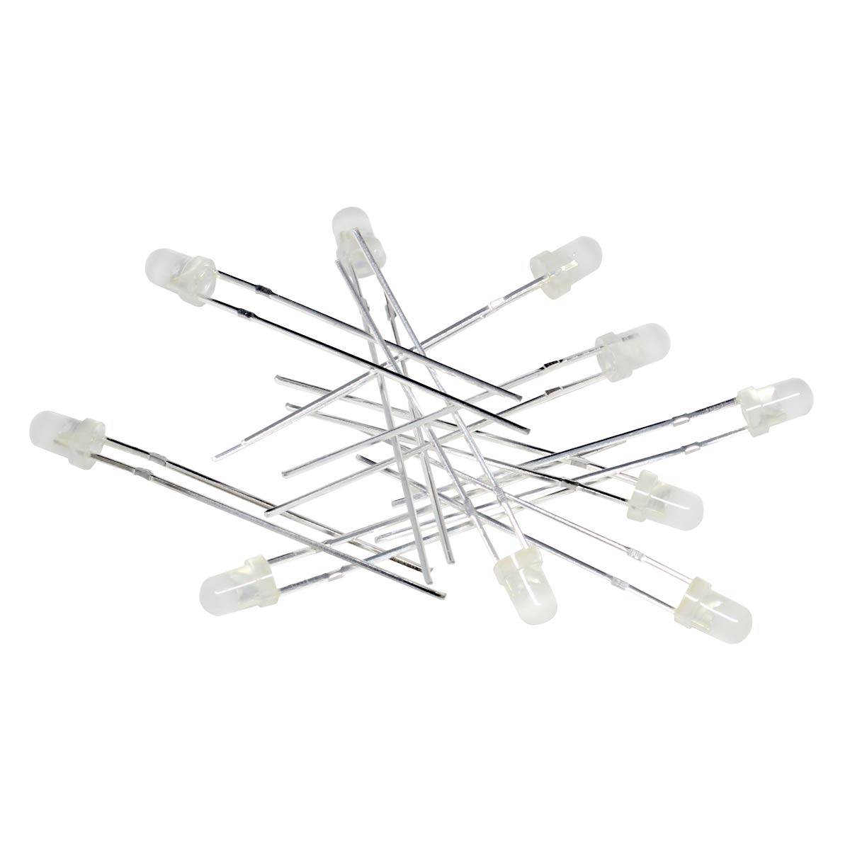 

[100pcs] LED Cannonball Type 3mm Milky White Lens 2000-3000mcd 6500-7000K 3.2-3.4V White 100 pieces білий