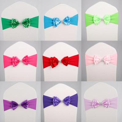Spandex Chair Sash Sophisticated Wedding Chair Sash Satin Chair Ribbon Multifunctional Double Layer Bow Tie For Banquets Halls