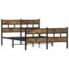 VidaXL Metal Bed Frames Without Mattress Smoked Oak 140x190 Cm 4017071