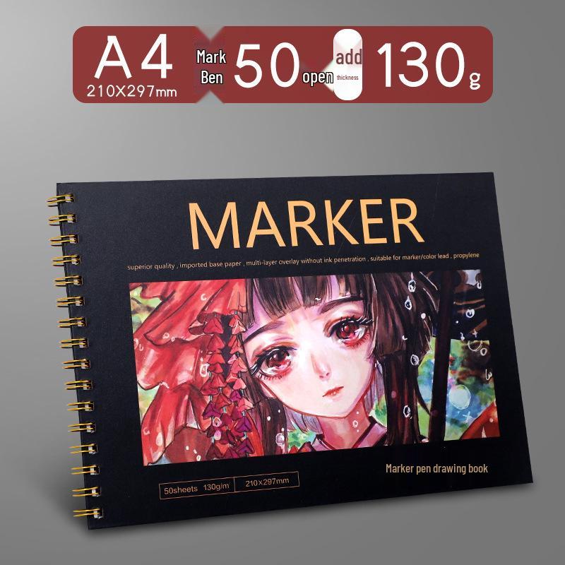 Bloc Marqueur A4 & Livre de Coloriage pour Tous les Âges: Idéal pour les Beaux-Arts, l'Animation et le Dessin Élémentaire aux Crayons de Couleur.