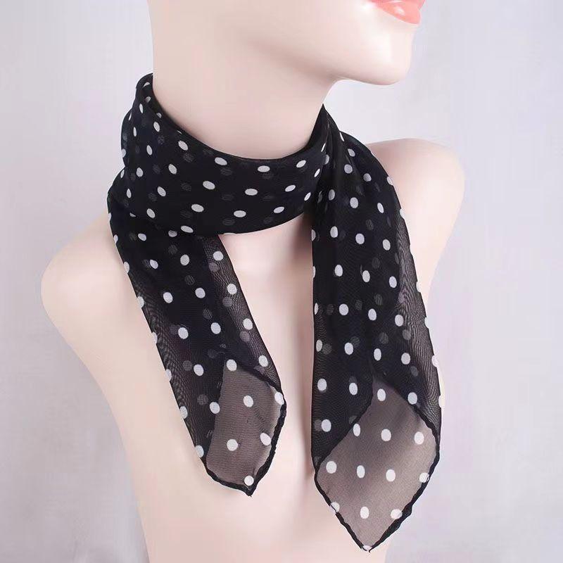 Women's Spring/Summer Soft Chiffon Silk Scarf Neckwarmer Printed Decorative Square Handkerchief