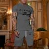 Men's Printed Plus Size Loose Short-Sleeve And Shorts Set Casual Short-Sleeve And Shorts Set