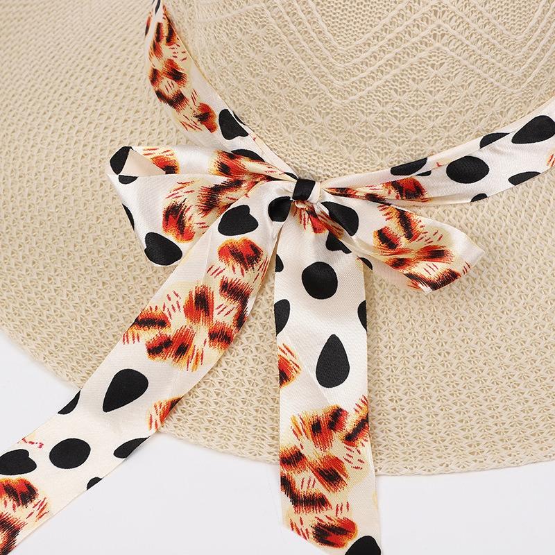 Sweet Summer Big Brim Sunscreen Sunshade Beach Hat Bow Streamer UV Protection Straw Sun Hat