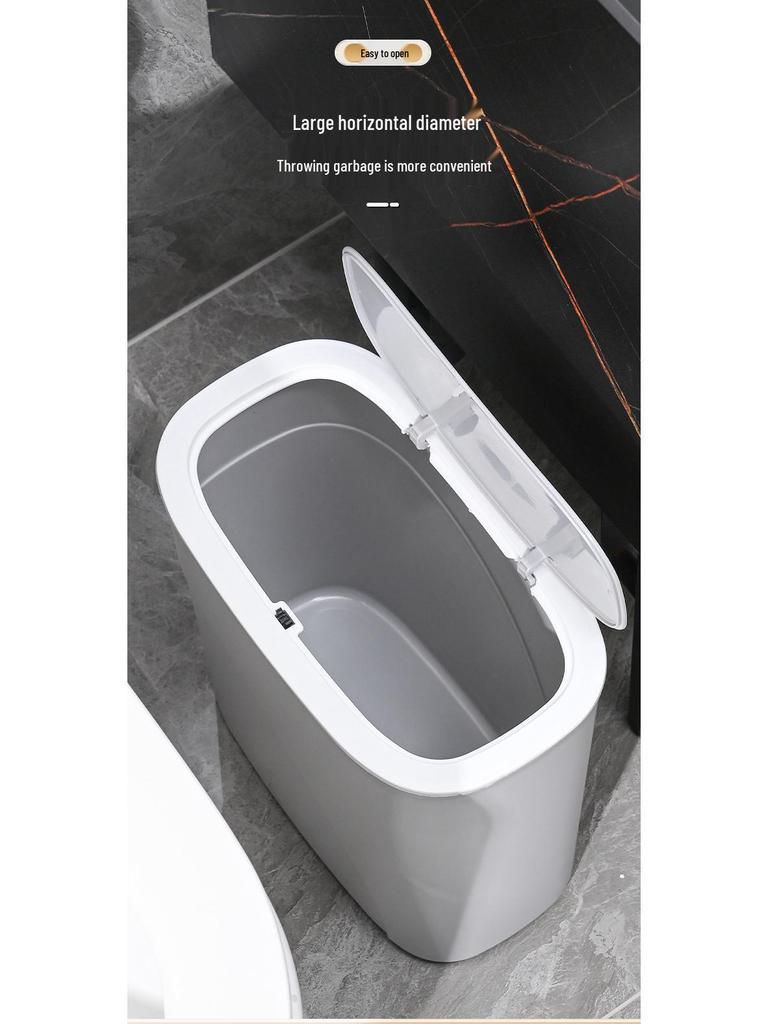 High-Value Slim Flip-Top Trash Can for Bathroom or Kitchen