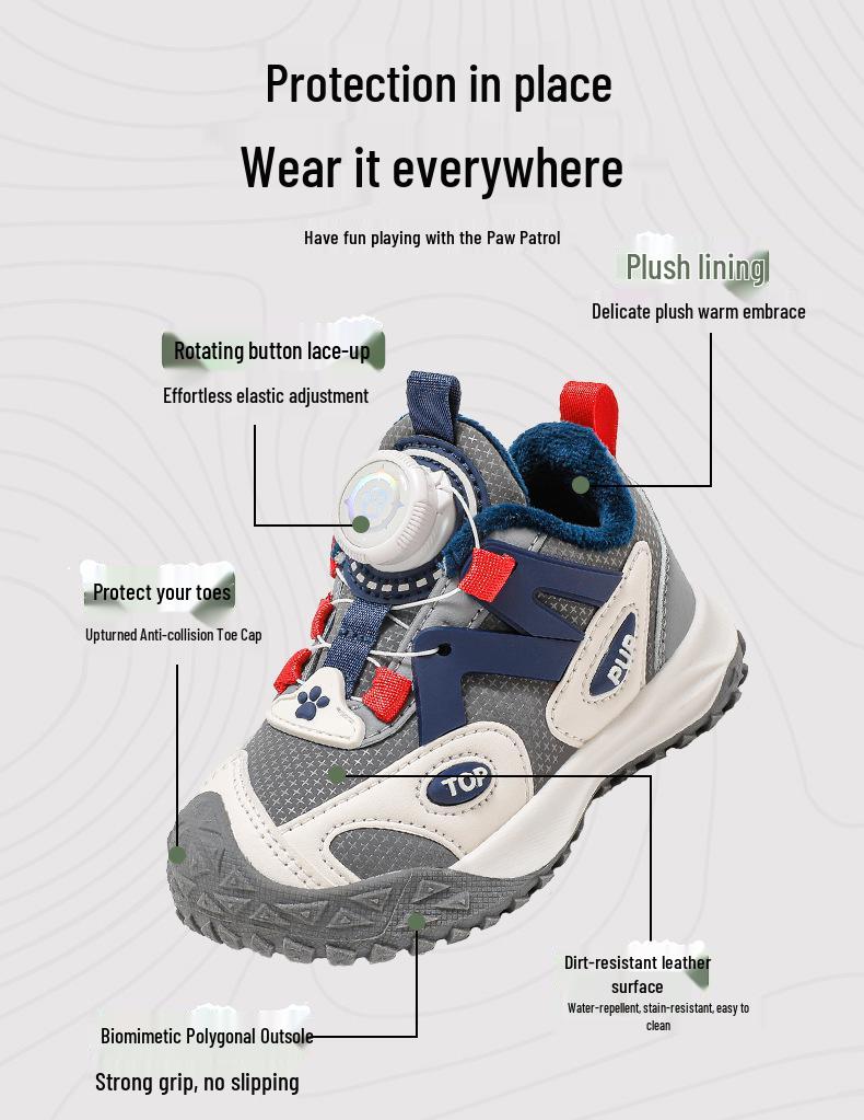 2025 Paw Patrol Çocuk Kışlık Kaymaz Şık Spor Ayakkabıları - Kalın, Çok Yönlü, Kir Tutmaz