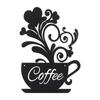 11.81 inch Scented Coffee Cup Iron Hook Wall Art Classic Pattern Metal Print for Entrance Dining Room Simple Practical
