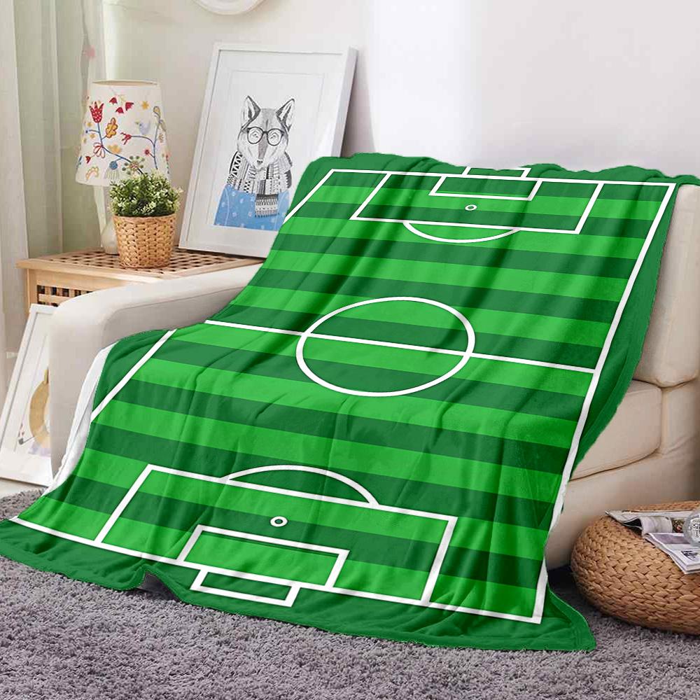 Soccer Field Flannel Blanket Throw Blanket Soft Warm Sofa Bed Camping home Decor Unique Christmas Gift C926113
