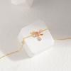 Bracciale Fiocco Stile Dolce Zirconi Argento Sterling S925 Placcato Oro Gioiello da Donna