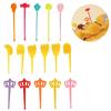 4//5/10/20pcs Christma Banana Fruit Fork Food Grade Plastic Cartoon Kid Cake Fruit Toothpick Bento Lunch Bento Party Decoration