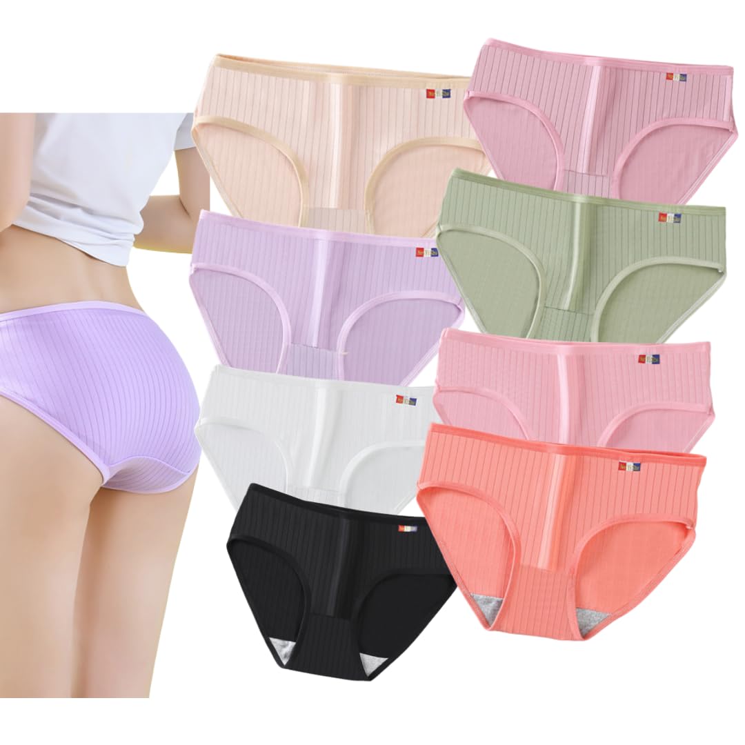 

BEAU LLASSANA Set of XL Panties Rose Size Everyday Underwear 8-Piece Women s (Purple, Black, Green, Pink, Beige, Orange, Pink, White, XL) Comfortable,