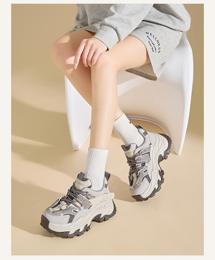 Dad's Shoes Women's Thick Sole Spring New Retro Height Increasing Small Fashionable Versatile Casual Sports Shoes