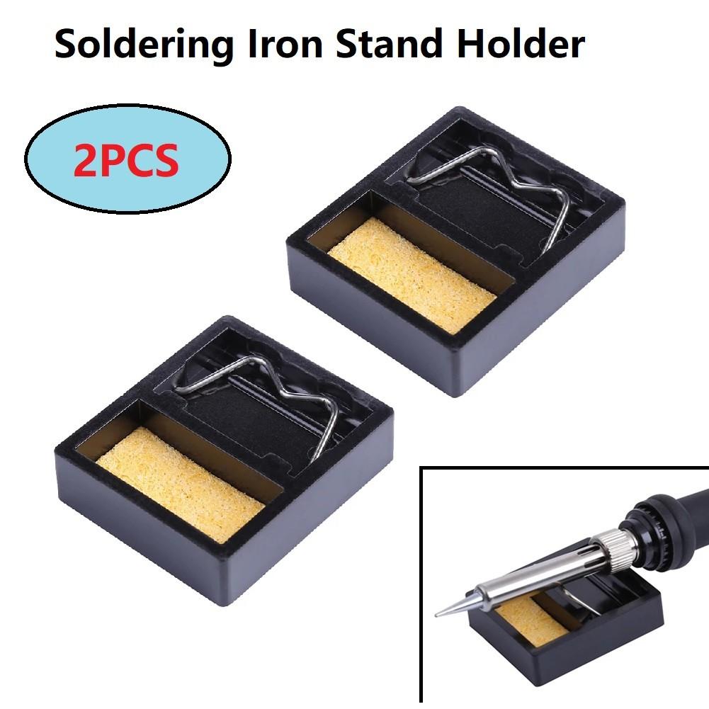 2 Pieces Iron Stand Holder Black With Clean Sponge