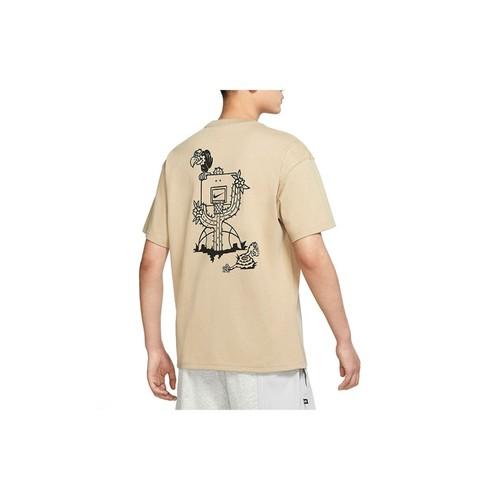 Men's Beige Nike Cartoon Print Short-Sleeve T-Shirt