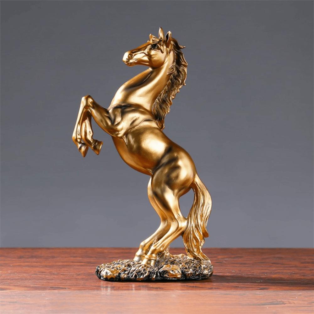 Elegant Victory Horse Statue Realistic Resin Horse Figurine European Style Standing Horse Sculpture