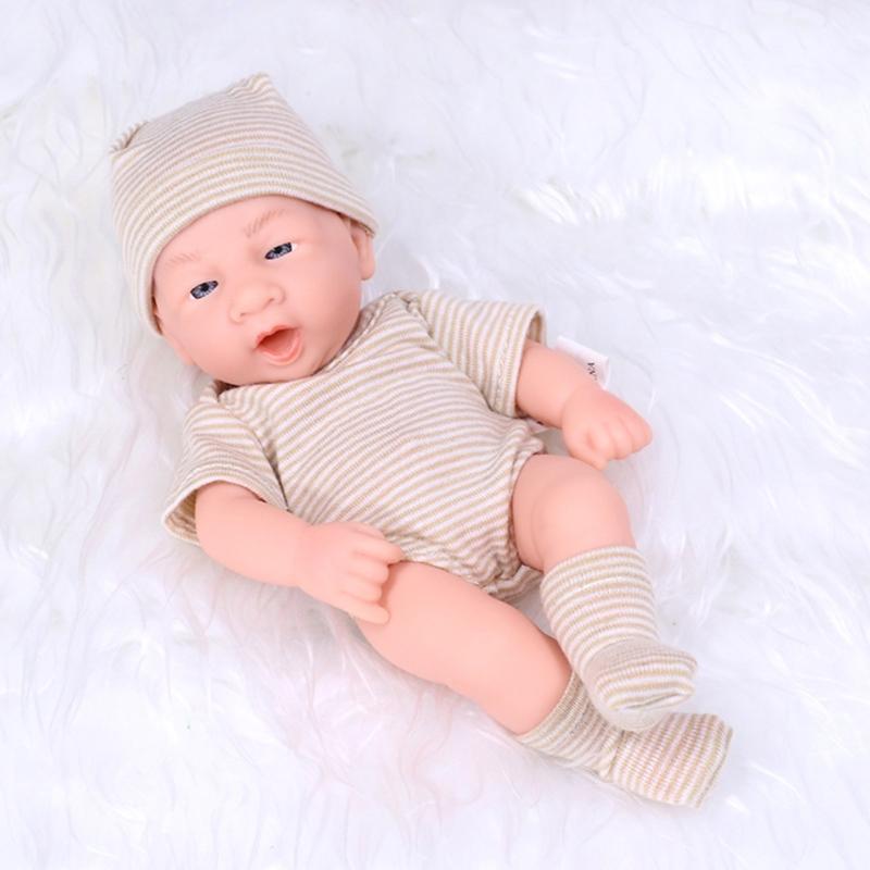7.87 Inches Reborns Popular Pouting Cute Girl Doll with Knit Sweater Hat Soft Cuddle Doll for Toddler Birthday Gift
