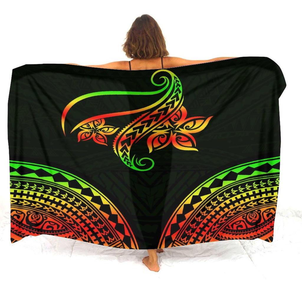 Resort Seaside Tourism Tribal Ethnic Style Women'S Sarong Polynesian Print Custom Seaside Beach Dress