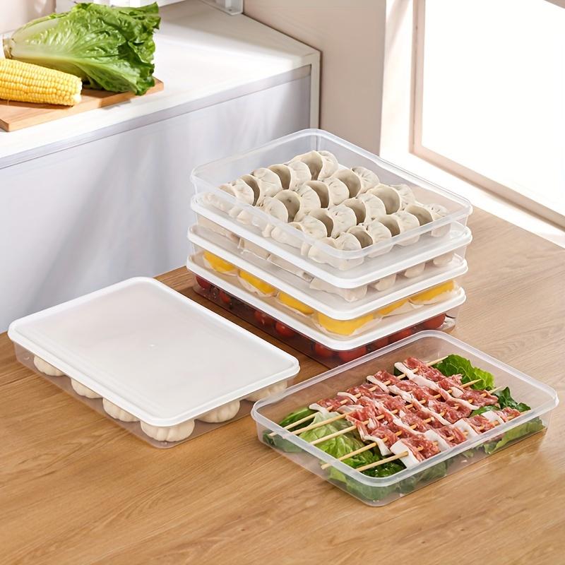 Lebensmittelaufbewahrungsbehälter mit Deckel, Gefrier- & Mikrowellengeeignet, für Knödel, Fleisch, Obst & Gemüse Knödel-Aufbewahrungsbox