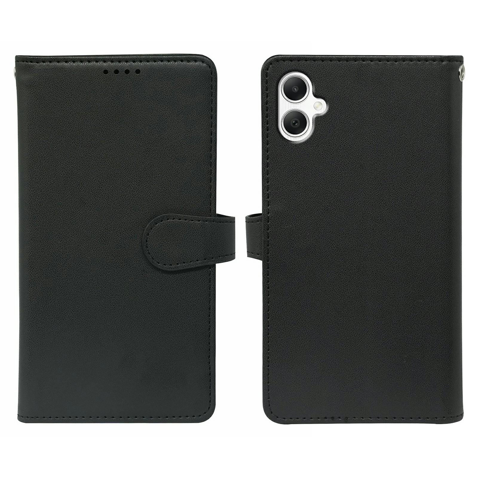 

For Samsung Galaxy A07 Case with 9 Card Slots PU Leather Stand Phone Cover Black