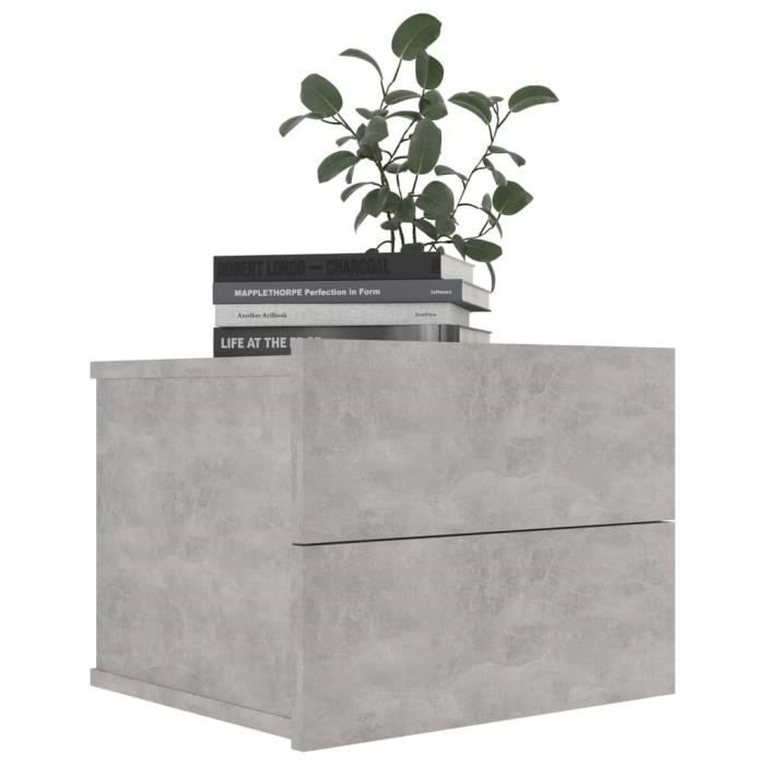 VidaXL Tables de chevet 2 pcs Gris béton 40 x 30 x 30 cm Aggloméré
