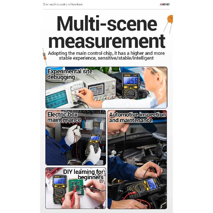 ANENG SZ306 Digital Multimeter 1999 Counts AC DC Voltage Current Resistance Tester With Buzzer Electrician Repair Tool