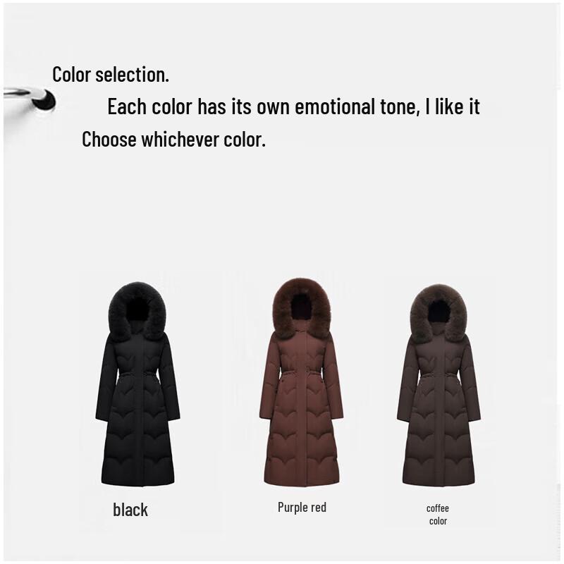 YALU Women's Winter Faux Fur Hooded Long Down Jacket