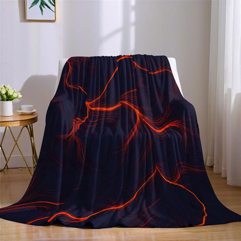 Lava Wave Flannel Blanket Warm Soft Halloween Christmas Couch Warm Cozy Decorative Decor Gift for All Season