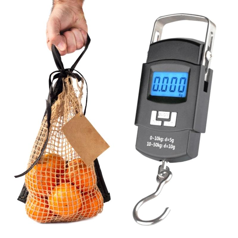 Bilancia per Bagagli Fish Scale 110lb/50kg con Display LCD Retroilluminato Bilancia Digitale da Pesca Bilancia Portatile da Appendere Bilancia per Valigie