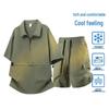 Men's Ice Silk Quick-Dry Half-Zip Polo & Shorts Set - Summer Lapel Casual Workwear