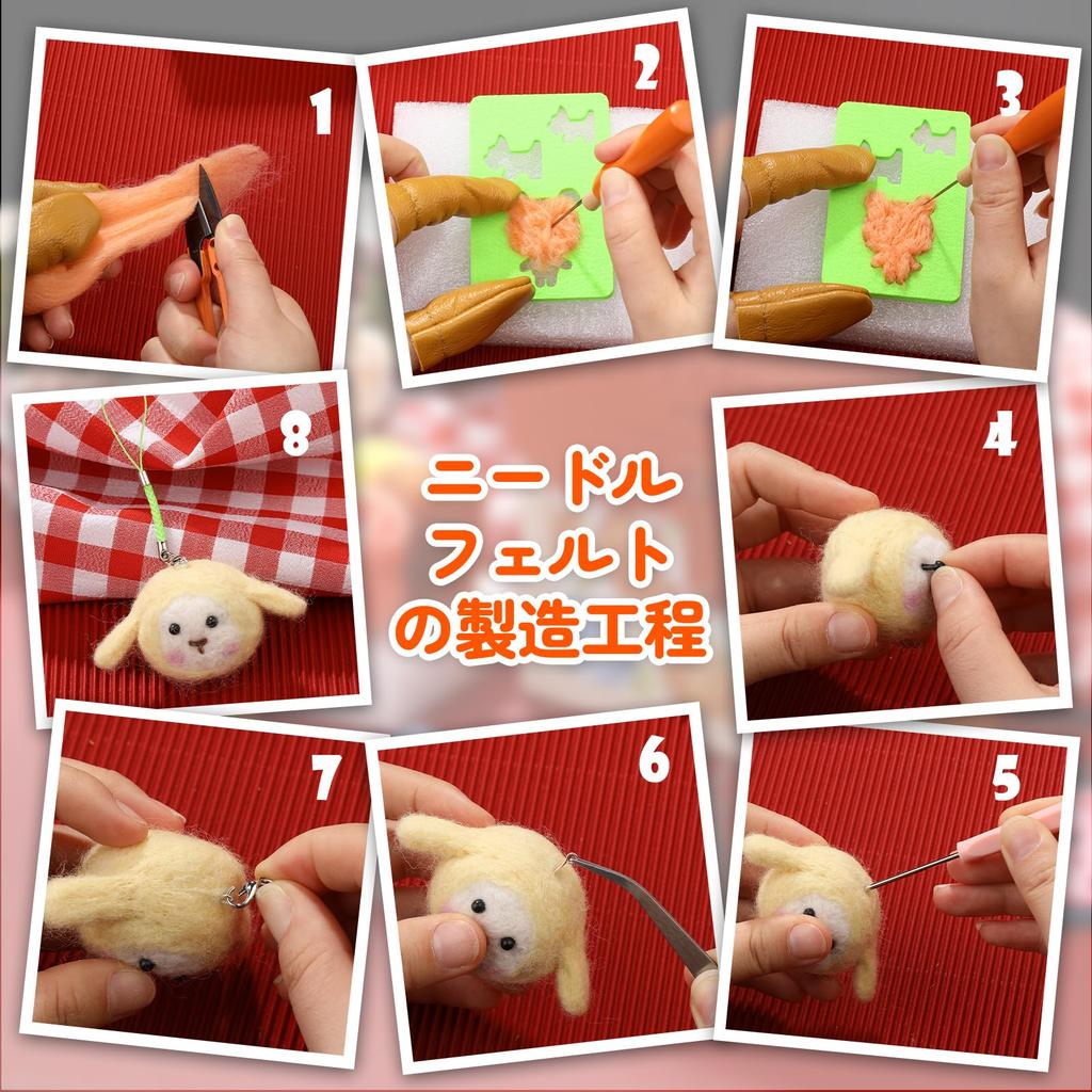 RMTIME Wool Felt Kit, 20-Color Wool Roving Yarn Set, Beginner's Kit with Molds and Portable Storage Case for DIY Crafts and Home Decor