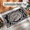 Leopard Theme Crystal Velvet Floor Rug Personalized Custom Name Text Warm Carpet Home Decoration