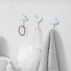 3Pcs Cloud Moon Hooks No-Punch Non-Marking Adhesive Backed Adhesive Hooks Kitchen Bathroom Wall Cute Hooks