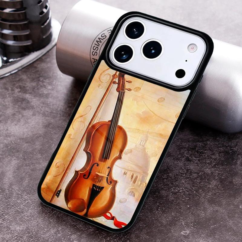Musical Cello Violin Phone Case for iPhone 17 16 15 Pro Max Air 14 13 12 11 Plus Shockproof Capa Cover