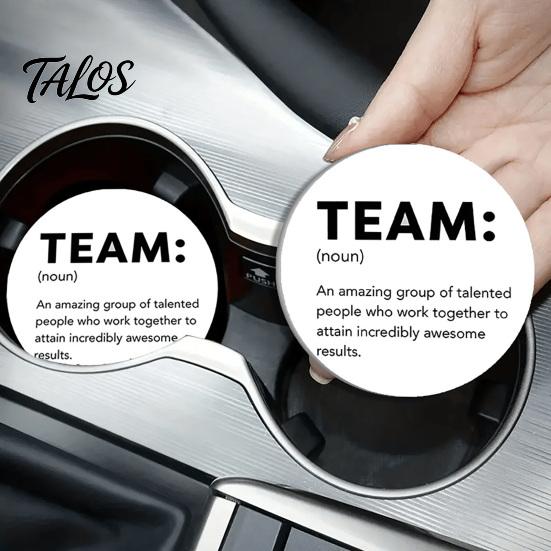 Spill-proof Car Coaster 2PCS Coasters, Easy Clean Round Cup Holder, Wear-Resistant Accessory Decorative for Desktop Home Bar Kitchen Travel