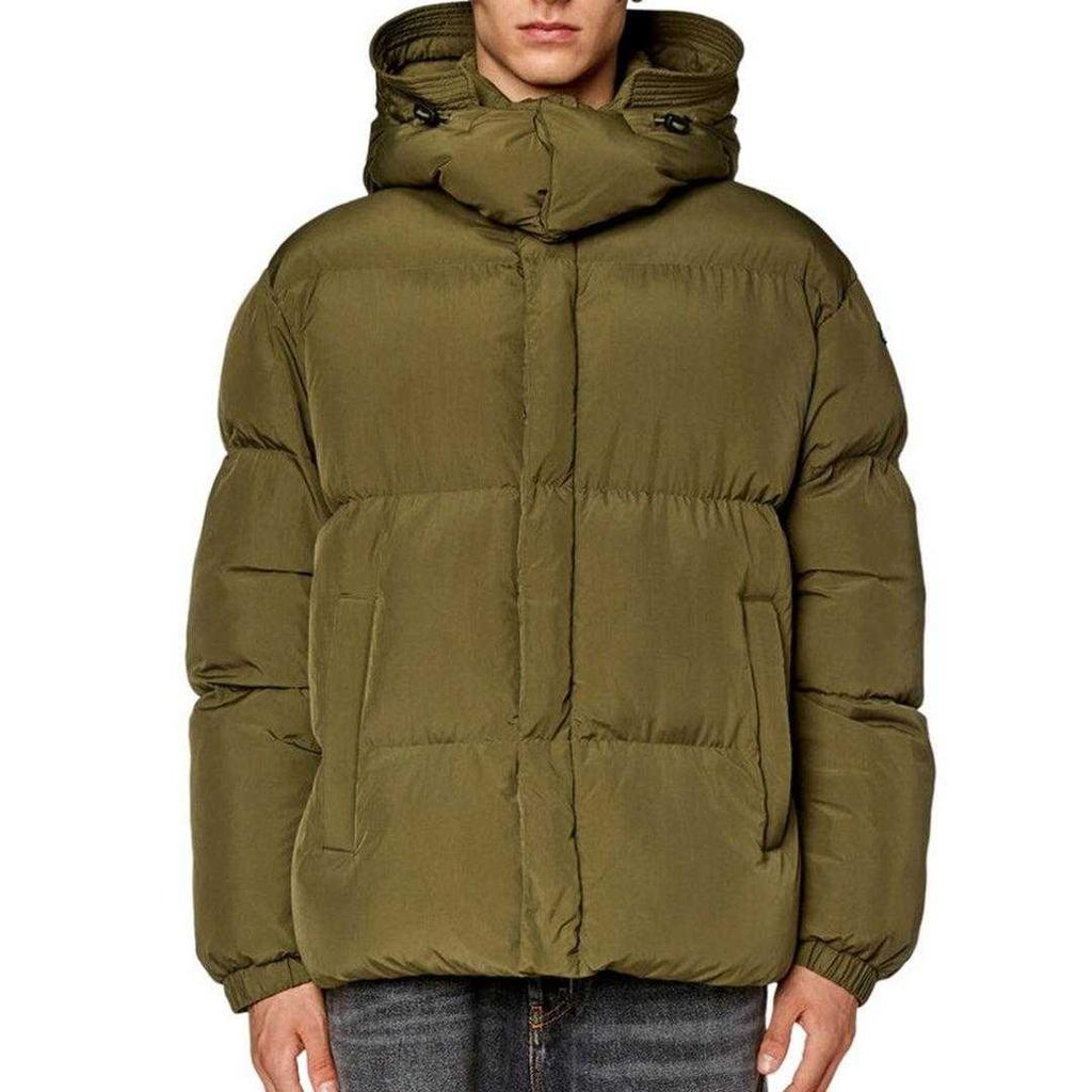 Diesel Mens Plain Hooded Padded Jacket