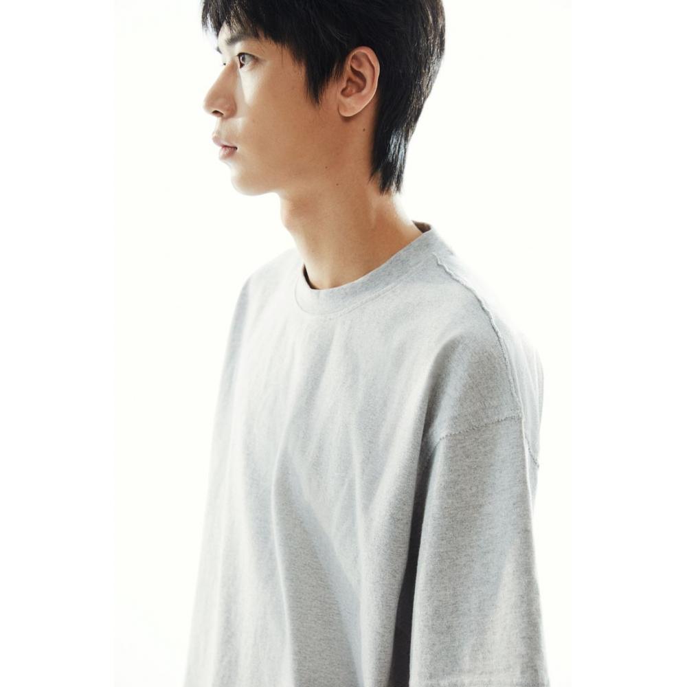 H M seaM DeTail T sHirT Loose fiT Grey Melange