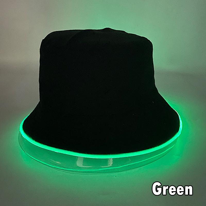 Night Club Dancing Party Performance LED Luminous Bucket Hat Colorful Neon Light Fishermen Caps Man Woman Glow Party Decor