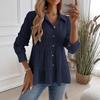 Women Solid Color Fashionable Comfortable Casual Long Sleeve Shirt