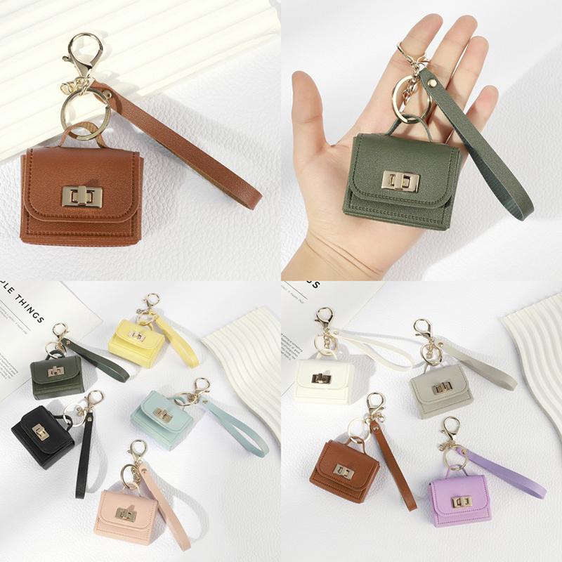 Creative Mini Leather Hangbag Bag Hanging Decoration Versatile Bag Pendant  Coin Purse Keyring Mini Headphone Bag Pendant