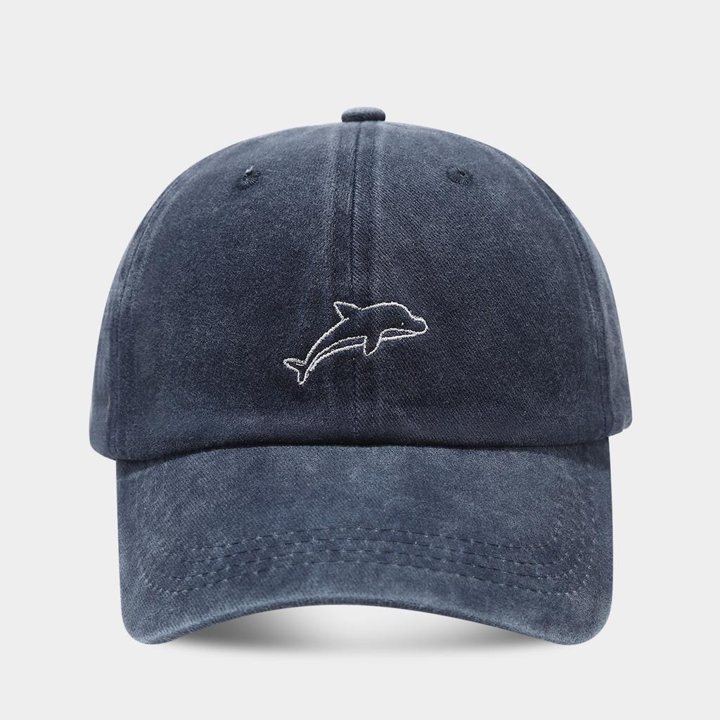 Outdoor Sunscreen Women Denim Baseball Caps For Men Vintage Distressed Dad Hats Dolphin Embroidery Trucker Cap