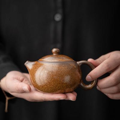 Chinesische Kung Fu Keramik Teekanne, Kleine Teekannen, Siebloch, Ofentransformation, Einzelne Teekanne, Antike Glasur, Teeset