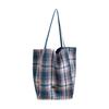 Contrast Color Women's Plaid Shoulder Bags Double Sided Large Capacity Female Shopping Bag Cartoon Dog Casual Tote Handbags