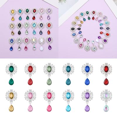 Faceplate Garment Decorative Water Droplets Sewing Button Alloy Rhinestone Pendant Scrapbooking