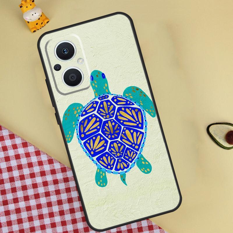 Cute Turtles Painted Phone Case For OPPO Reno 12 12F 13 13F 11 8T 7 8 10 Pro OPPO Find X8 X6 Pro X3 X5 Lite Cover